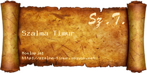 Szalma Timur névjegykártya